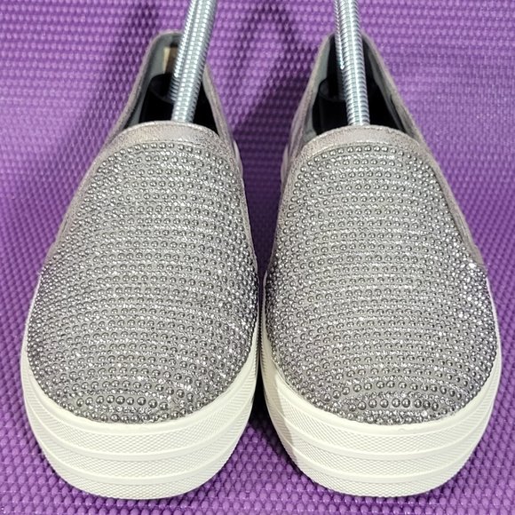 Skechers Double Up Shiny Dancer Platform Sneakers - Size 6 - Picture 3 of 8